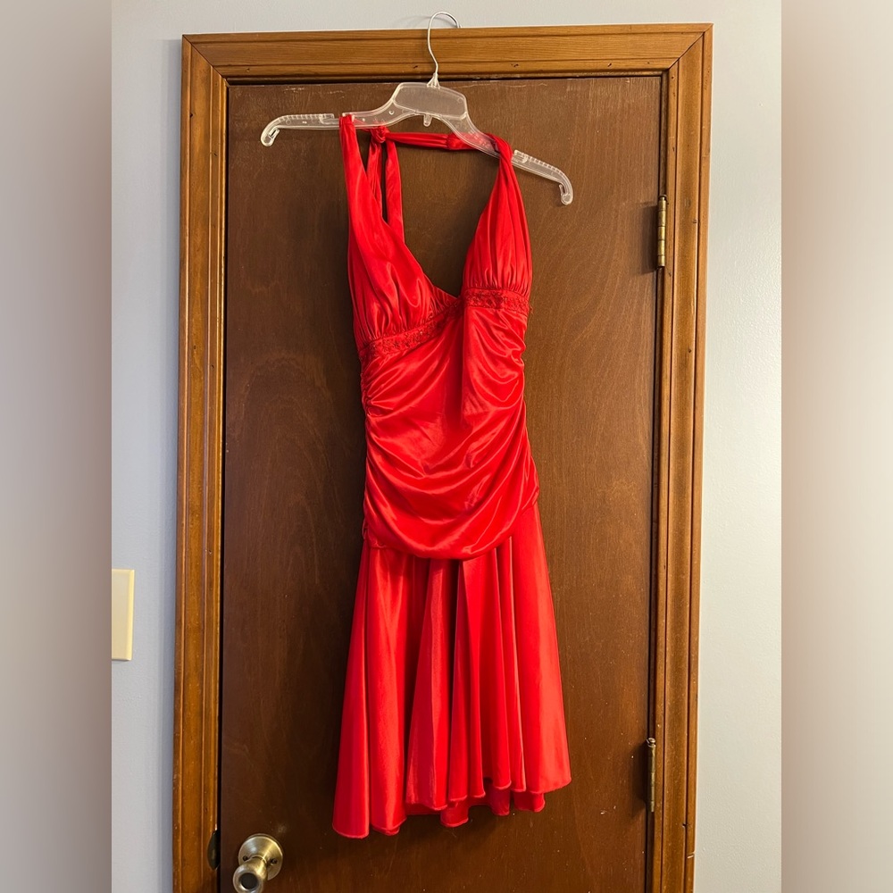Red City Triangles homecoming dress. Size M